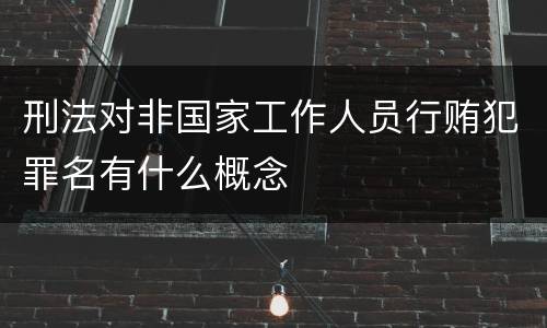 刑法对非国家工作人员行贿犯罪名有什么概念