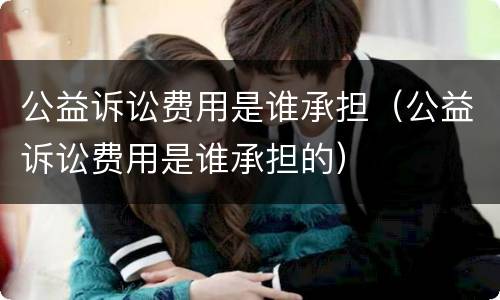公益诉讼费用是谁承担（公益诉讼费用是谁承担的）