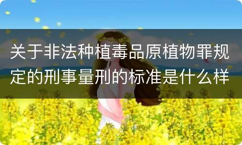 关于非法种植毒品原植物罪规定的刑事量刑的标准是什么样的