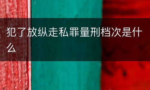 犯了放纵走私罪量刑档次是什么