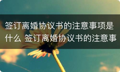 签订离婚协议书的注意事项是什么 签订离婚协议书的注意事项是什么意思