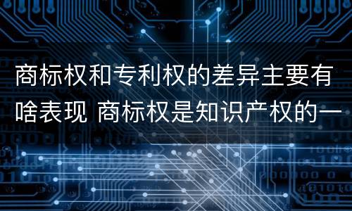 商标权和专利权的差异主要有啥表现 商标权是知识产权的一种吗