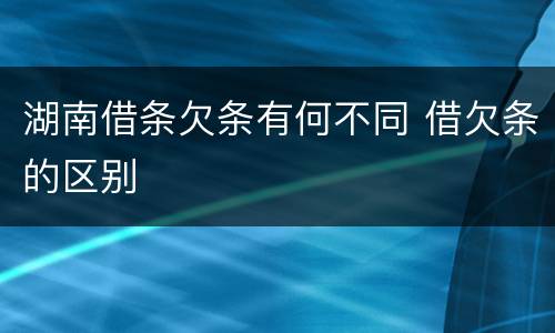 湖南借条欠条有何不同 借欠条的区别