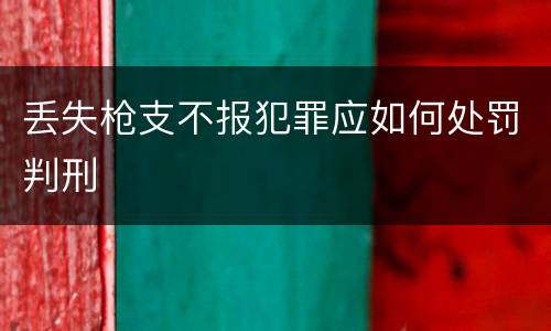 丢失枪支不报犯罪应如何处罚判刑
