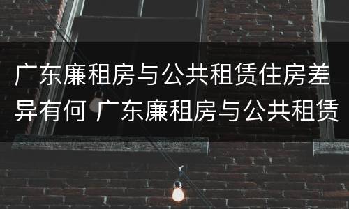 广东廉租房与公共租赁住房差异有何 广东廉租房与公共租赁住房差异有何原因