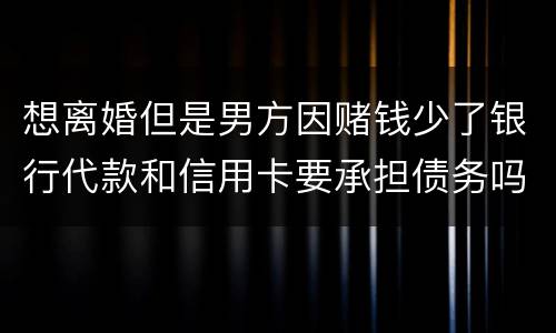 想离婚但是男方因赌钱少了银行代款和信用卡要承担债务吗
