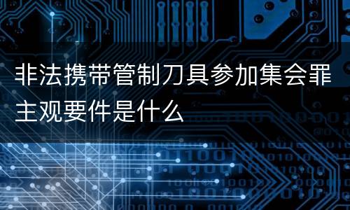 非法携带管制刀具参加集会罪主观要件是什么