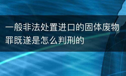 一般非法处置进口的固体废物罪既遂是怎么判刑的