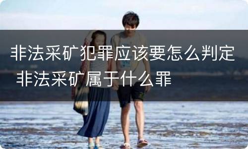 非法采矿犯罪应该要怎么判定 非法采矿属于什么罪