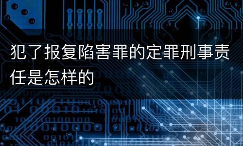 犯了报复陷害罪的定罪刑事责任是怎样的