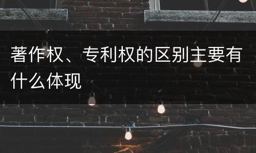 著作权、专利权的区别主要有什么体现