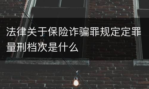 法律关于保险诈骗罪规定定罪量刑档次是什么