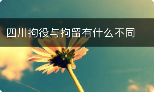 四川拘役与拘留有什么不同