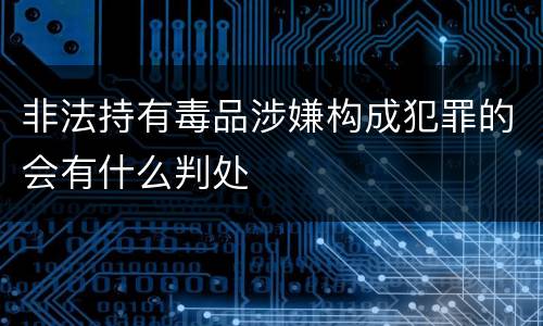 非法持有毒品涉嫌构成犯罪的会有什么判处