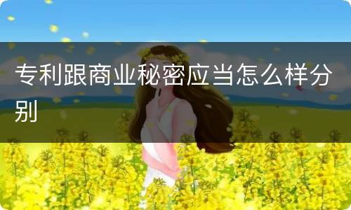 专利跟商业秘密应当怎么样分别
