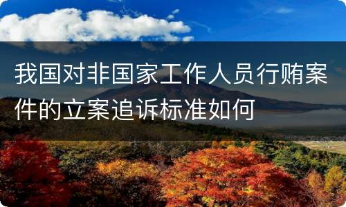 我国对非国家工作人员行贿案件的立案追诉标准如何