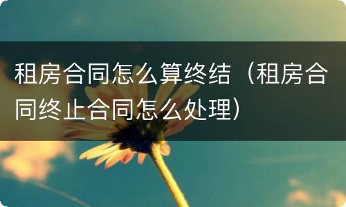 租房合同怎么算终结（租房合同终止合同怎么处理）