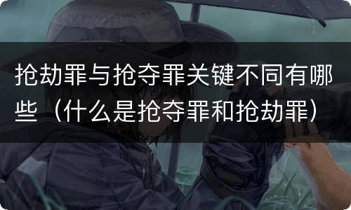 抢劫罪与抢夺罪关键不同有哪些（什么是抢夺罪和抢劫罪）