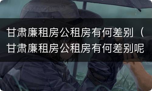 甘肃廉租房公租房有何差别（甘肃廉租房公租房有何差别呢）
