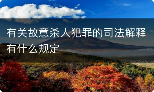 有关故意杀人犯罪的司法解释有什么规定