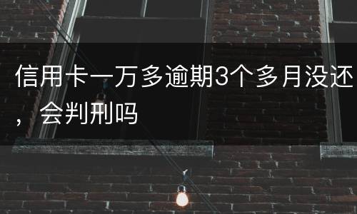 信用卡一万多逾期3个多月没还，会判刑吗