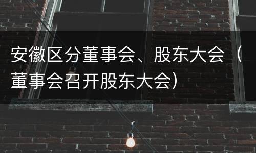 安徽区分董事会、股东大会（董事会召开股东大会）