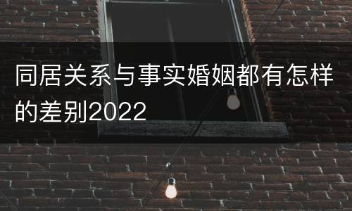 同居关系与事实婚姻都有怎样的差别2022