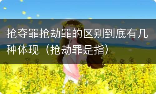 抢夺罪抢劫罪的区别到底有几种体现（抢劫罪是指）