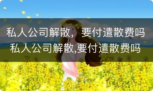 私人公司解散，要付遣散费吗 私人公司解散,要付遣散费吗怎么办