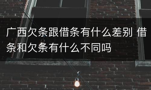 广西欠条跟借条有什么差别 借条和欠条有什么不同吗