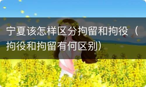 宁夏该怎样区分拘留和拘役（拘役和拘留有何区别）