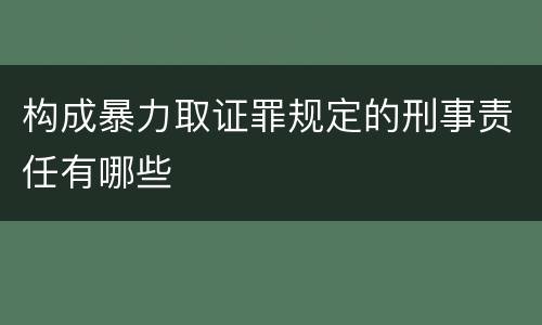构成暴力取证罪规定的刑事责任有哪些
