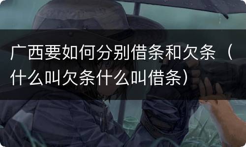广西要如何分别借条和欠条（什么叫欠条什么叫借条）