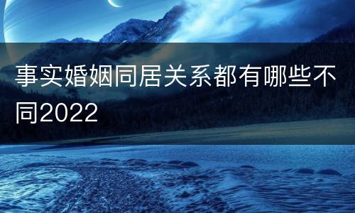 事实婚姻同居关系都有哪些不同2022