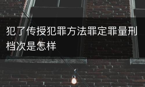 犯了传授犯罪方法罪定罪量刑档次是怎样