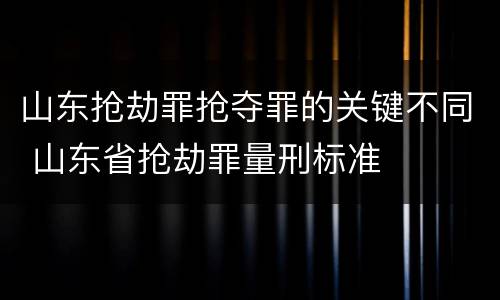 山东抢劫罪抢夺罪的关键不同 山东省抢劫罪量刑标准