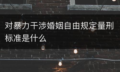 对暴力干涉婚姻自由规定量刑标准是什么