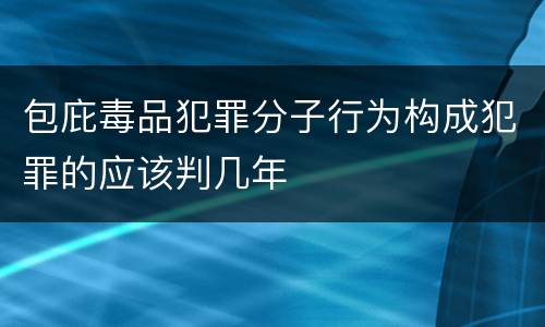 包庇毒品犯罪分子行为构成犯罪的应该判几年
