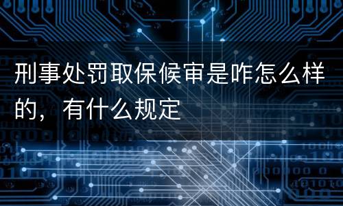 刑事处罚取保候审是咋怎么样的，有什么规定