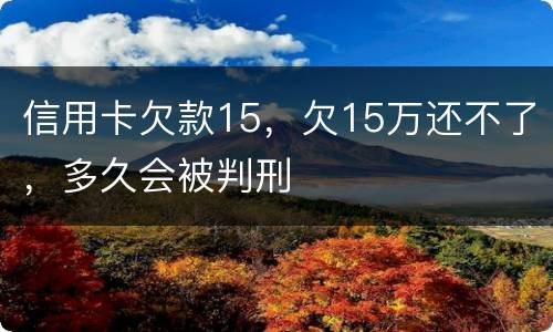 信用卡欠款15，欠15万还不了，多久会被判刑