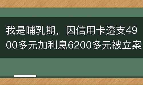 我是哺乳期，因信用卡透支4900多元加利息6200多元被立案侦查了，会被判刑吗