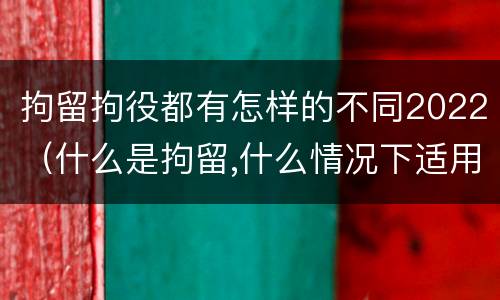 拘留拘役都有怎样的不同2022（什么是拘留,什么情况下适用拘留）