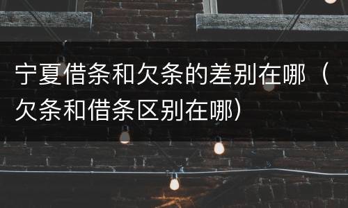 宁夏借条和欠条的差别在哪（欠条和借条区别在哪）