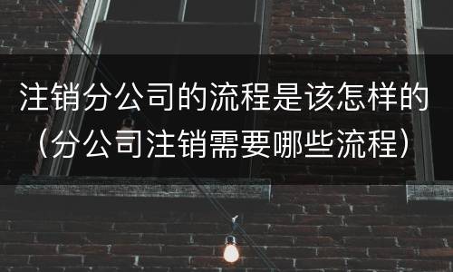 注销分公司的流程是该怎样的（分公司注销需要哪些流程）