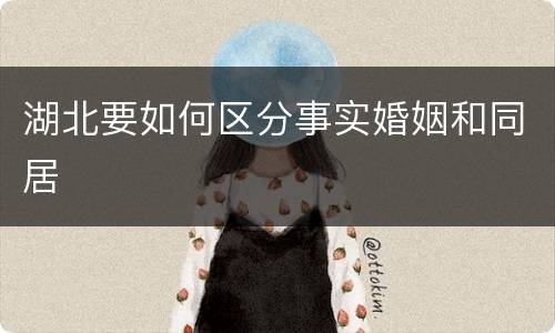 湖北要如何区分事实婚姻和同居