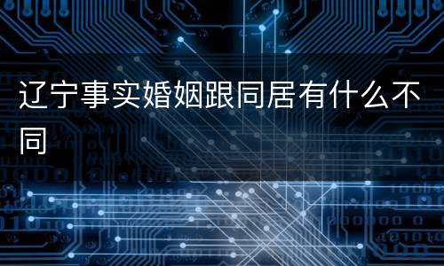 辽宁事实婚姻跟同居有什么不同