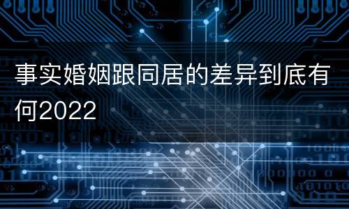 事实婚姻跟同居的差异到底有何2022