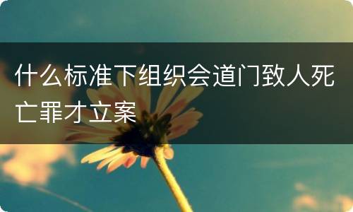 什么标准下组织会道门致人死亡罪才立案