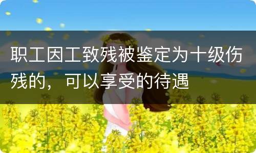 职工因工致残被鉴定为十级伤残的，可以享受的待遇