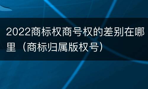2022商标权商号权的差别在哪里（商标归属版权号）